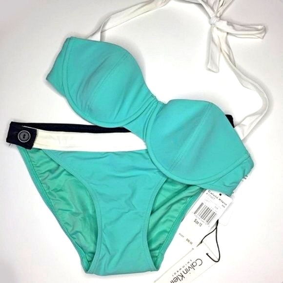 Calvin Klein Sea Tail Balconette Halter Bikini Set - Picture 1 of 7